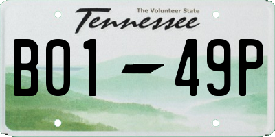 TN license plate B0149P