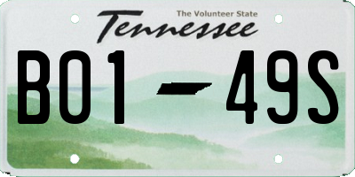 TN license plate B0149S