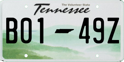 TN license plate B0149Z
