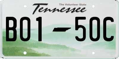 TN license plate B0150C