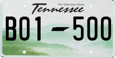 TN license plate B0150O