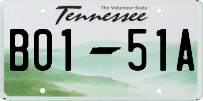 TN license plate B0151A