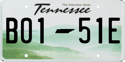 TN license plate B0151E