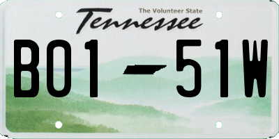 TN license plate B0151W