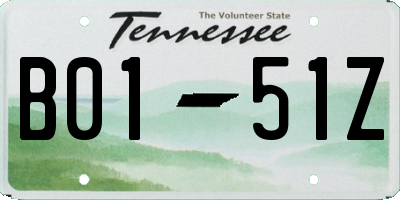 TN license plate B0151Z