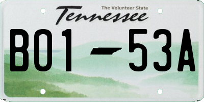 TN license plate B0153A