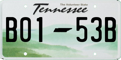 TN license plate B0153B