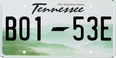 TN license plate B0153E