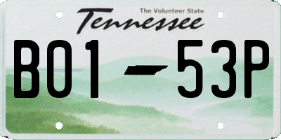 TN license plate B0153P
