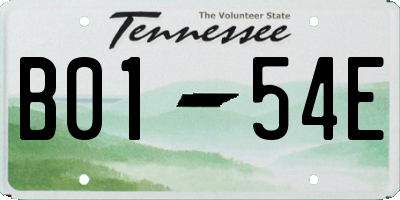TN license plate B0154E