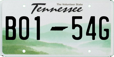 TN license plate B0154G