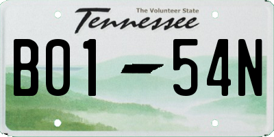 TN license plate B0154N