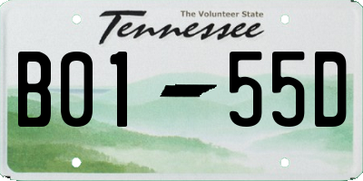 TN license plate B0155D