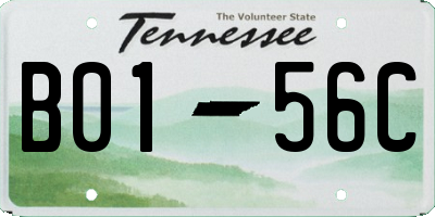 TN license plate B0156C