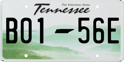 TN license plate B0156E