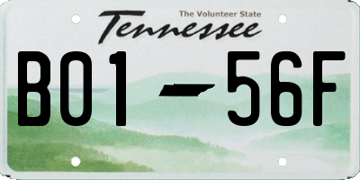TN license plate B0156F