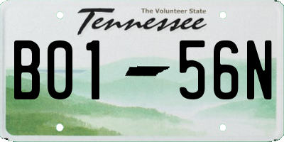 TN license plate B0156N
