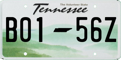 TN license plate B0156Z