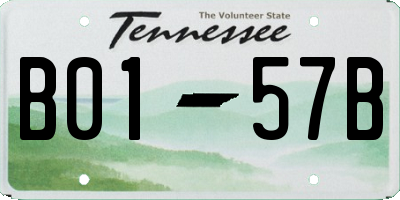 TN license plate B0157B