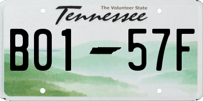 TN license plate B0157F