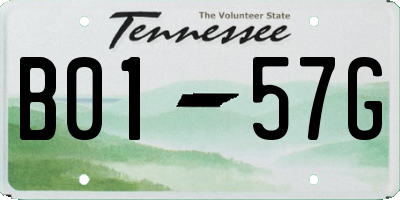 TN license plate B0157G
