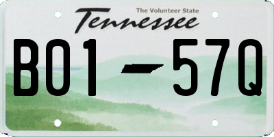TN license plate B0157Q