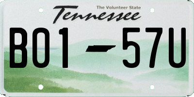 TN license plate B0157U