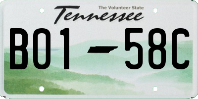 TN license plate B0158C