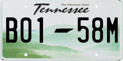 TN license plate B0158M