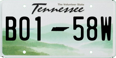 TN license plate B0158W