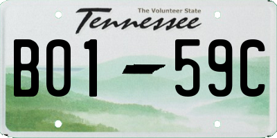 TN license plate B0159C