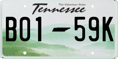 TN license plate B0159K