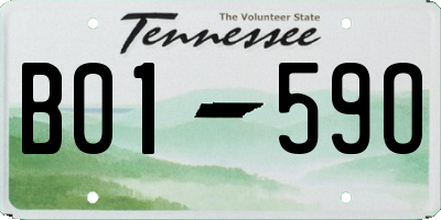 TN license plate B0159O