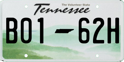 TN license plate B0162H
