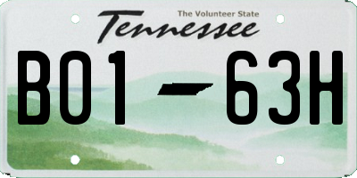 TN license plate B0163H