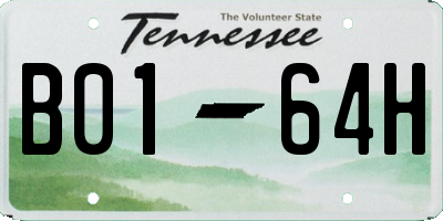 TN license plate B0164H