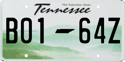 TN license plate B0164Z