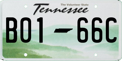 TN license plate B0166C