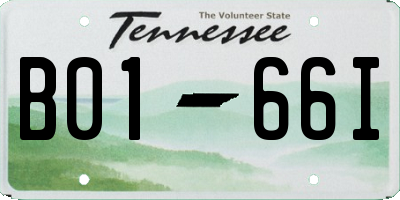 TN license plate B0166I
