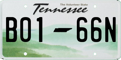 TN license plate B0166N