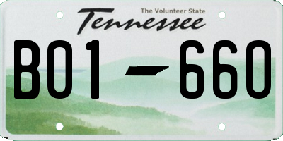 TN license plate B0166O