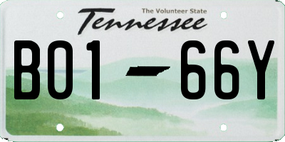 TN license plate B0166Y