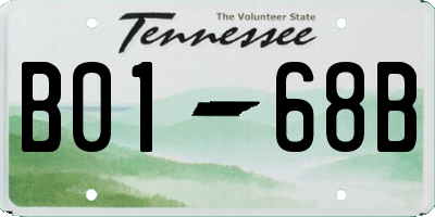 TN license plate B0168B