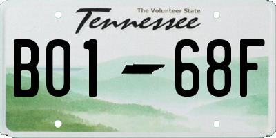 TN license plate B0168F