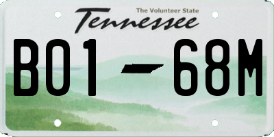 TN license plate B0168M