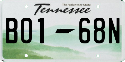 TN license plate B0168N