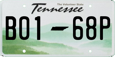 TN license plate B0168P