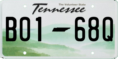 TN license plate B0168Q