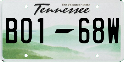 TN license plate B0168W