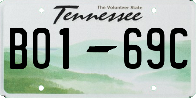 TN license plate B0169C